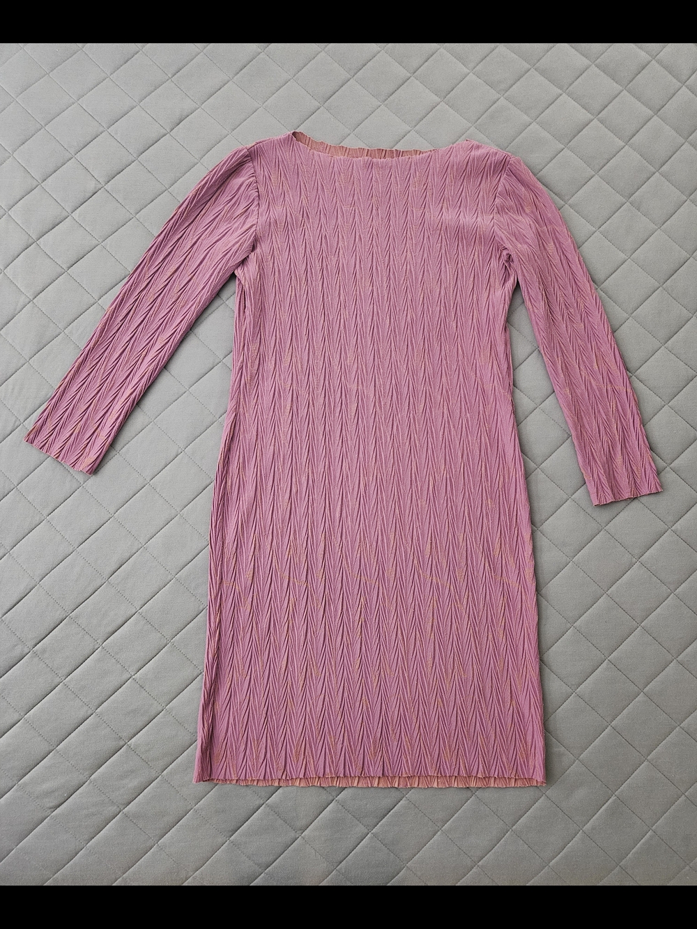Zara Purple Long Sleeve Knit Midi Dress Size S Contemporary Casual Minimalist - Picture 3 of 9